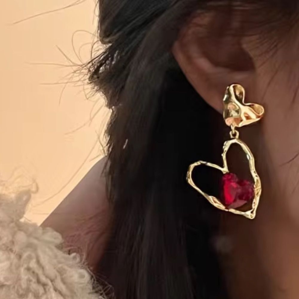 Vintage style heart earrings M251